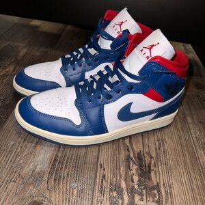 Nike Air Jordan 1 Mid French Blue BQ6472-146 Red/White/Blue